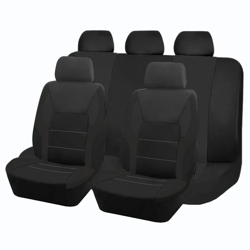 AUTO PLUS Sports Universal Polyester Car Seat Cover Set Fit Most Car Plain Fabric Bicolor Stylish Car Accessories Seat Protector CM World