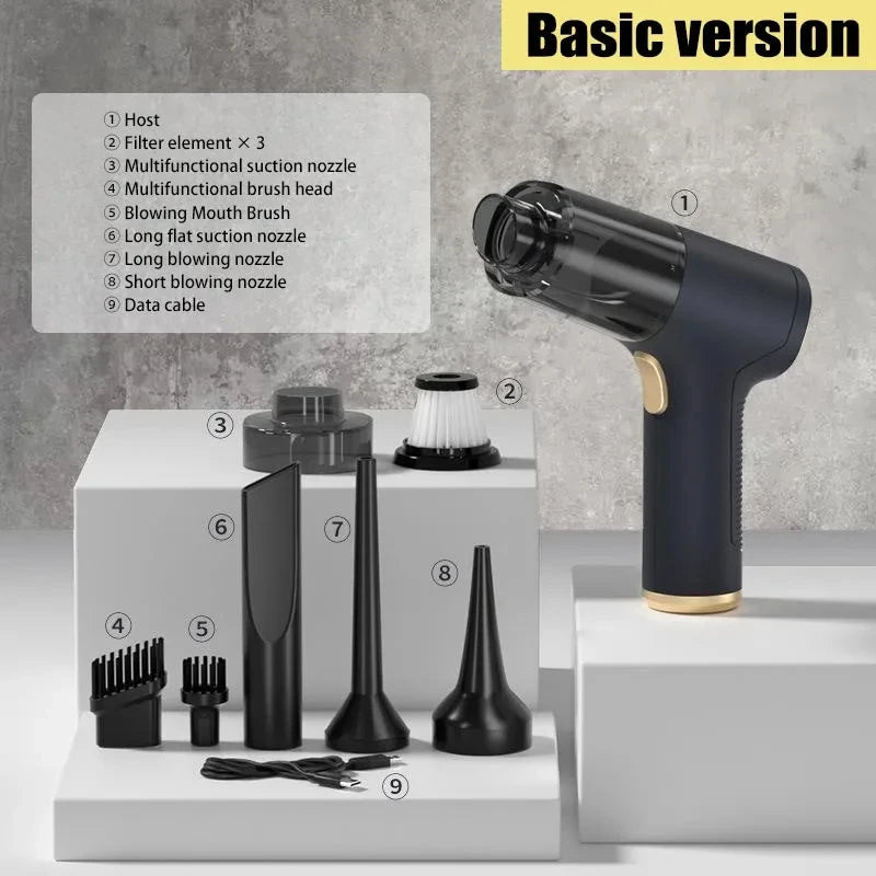 Lenovo 1290000Pa Car Vacuum Cleaner 2 -in-1 Portable Wireless Car Vacuum Cleaner Handheld Home Car Dual Use Vacuum Cleaners Car Mobile World