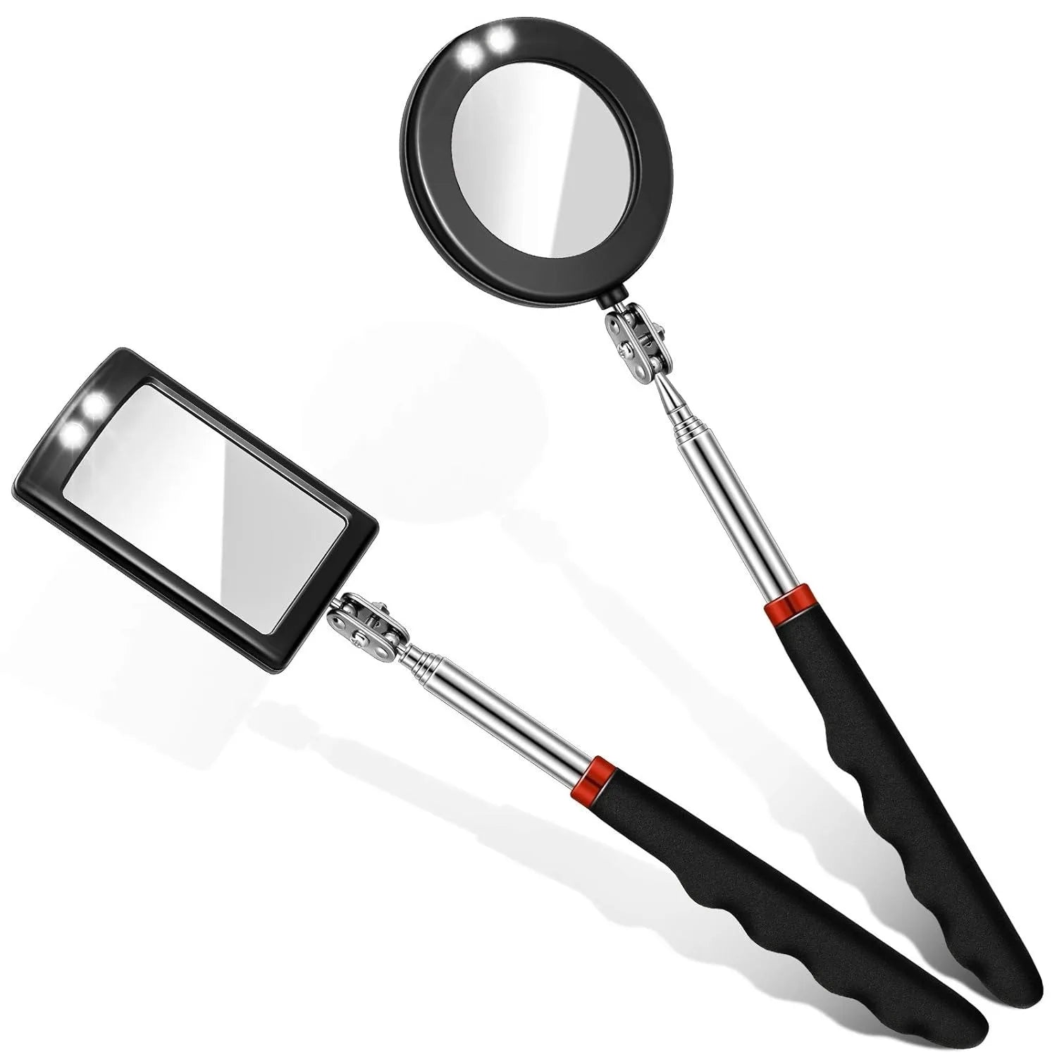 Car 360° Inspection Mirror LED Light Telescopic Inspection Mirror  for Check The Condition of Vehicle Automotive Repairs Tools CM World