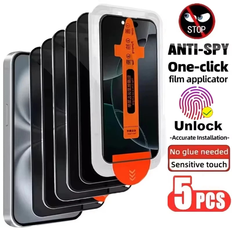 1-5PCS Unlock Privacy Easy Install Screen Protector For Samsung S26 Ultra S25 Edge S24 S23 Plus S22 S21 Anti Spy Tempered Glass