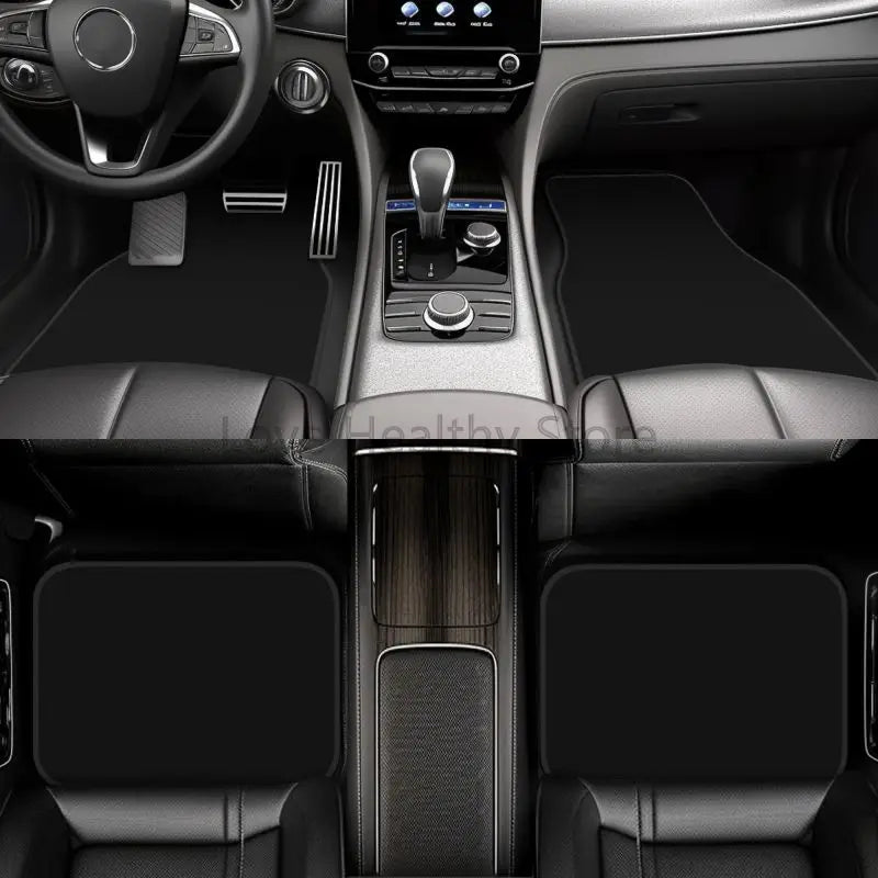 Pure Black Car Floor Mats Custom Solid Color Non-Slip Carpets Rugs Front & Rear Car Foot Mats Set of 4 Pieces Auto Accessories