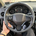 3PCS Car Steering Wheel Cover Warm Winter 38cm Round Steery Wheel Universa Glossy Laser Carbon Fiber Auto Interior Accessories CM World