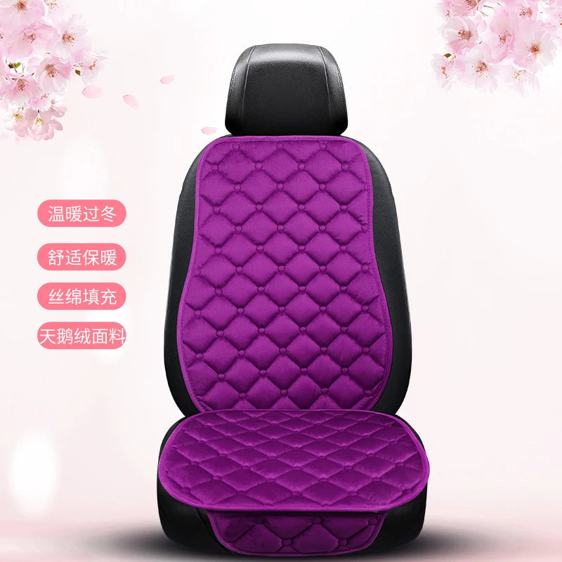 Thickened car seat cushion plush short plush anti slip warm seat cushion seat three piece set winter universal plush winter CM World
