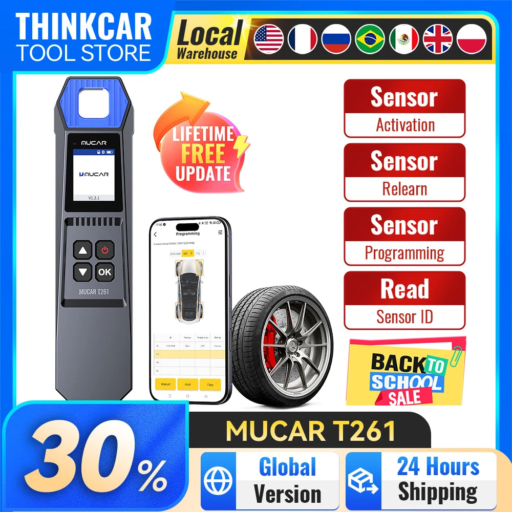 2026 MUCAR T261 Tire Pressure Inspection Tools TPMS System Car Code Reader Sensor Programming Tools For MUCAR 892BT VO7S VO6