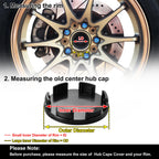 X Autohaux 4 Pcs OD 75mm 70mm 68mm 65mm 58mm 55mm 64mm 59mm 53mm  Automotive Wheel Center Caps Universal Tyre Hub Cap Cover