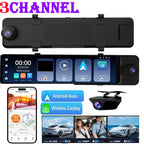 3 Camera Dash Cam 4K Car DVR Front Inside Rear 1080P GPS Tracking Night Vision Video Registrator Dashcam Parking Monitor Car Mobile World