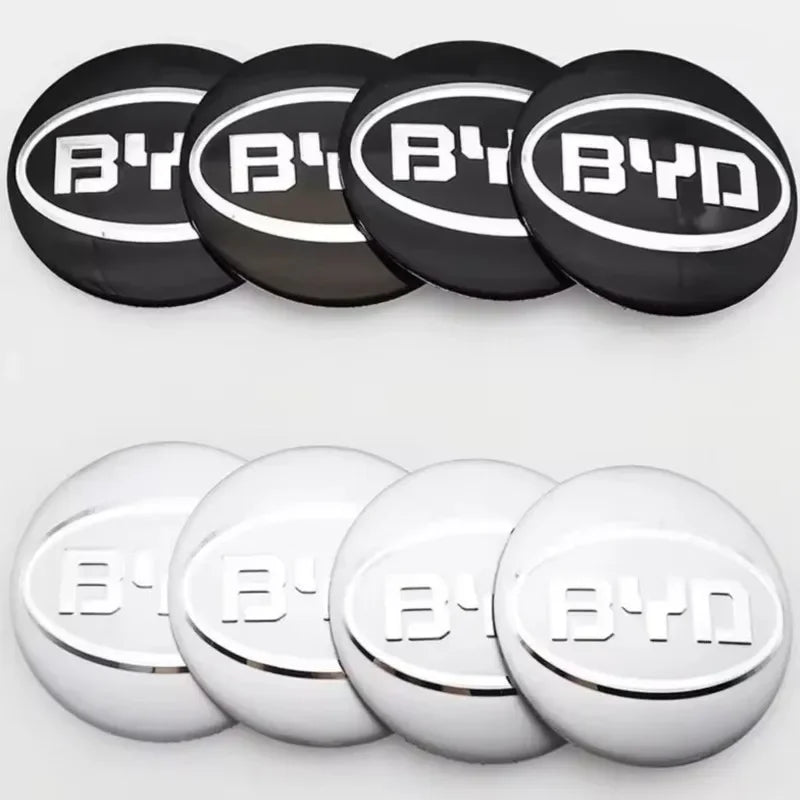 4PCS Car Wheel Center Hub Caps Cover Sticker Decals For BYD Atto Yuan Plus Song Plus Seal Seagull Dolphin Sealion Accessories