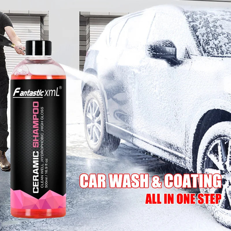 Concentrate Car Wash Shampoo with Wax High Gloss Ceramic Soap  Superior Surface Cleanser Automotive Washing Shampoo 500ml CM World