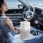 Smart Car Air Purifier Fragrance Diffuser Portable for Office Desktop & Auto Eliminate Smoke Odor USB Charging High Purification CM World