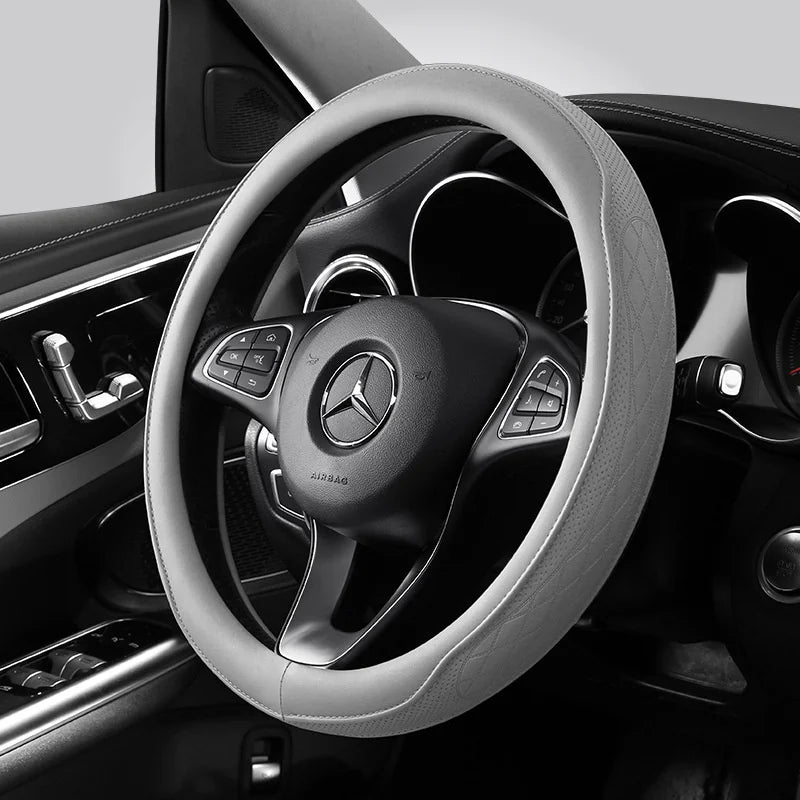 Car Steering Wheel Covers Faux Leather Steering Wheel Cover Wrap Universal 37-38cm Breathable Steering Covers Car Accessories