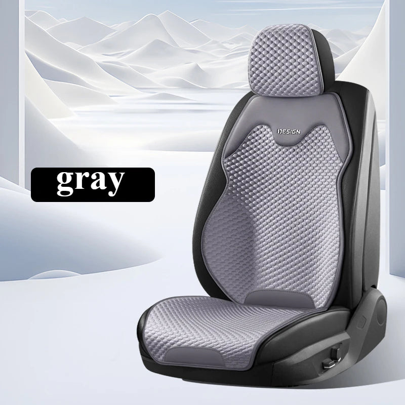 Universal Ice Silk Car Seat Cushion Breathable Seat Cover Sweat Absorption Cool Cushion Universal Split Single Sitting Rear Set Car Mobile World