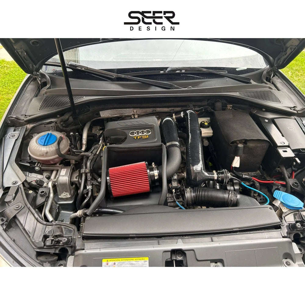 Cold Air Intake System Kit + Heat Shield Red Filter For Golf MK7 TSI TFSI Seat Performance Tuning Car Parts CM World
