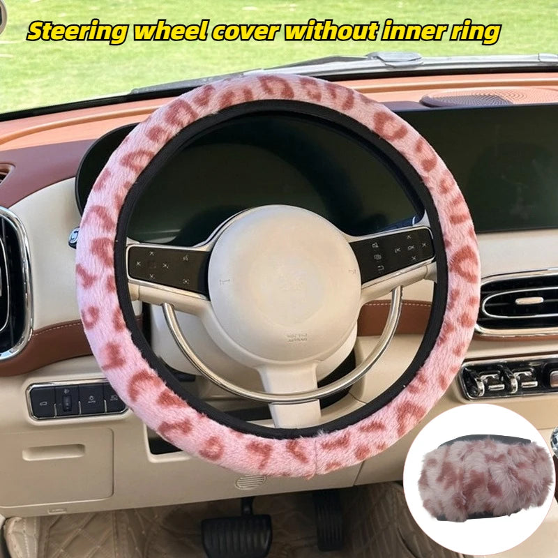 Car steering wheel cover plush warm car anti-slip handlebar cover winter antifreeze hand steering wheel cover CM World