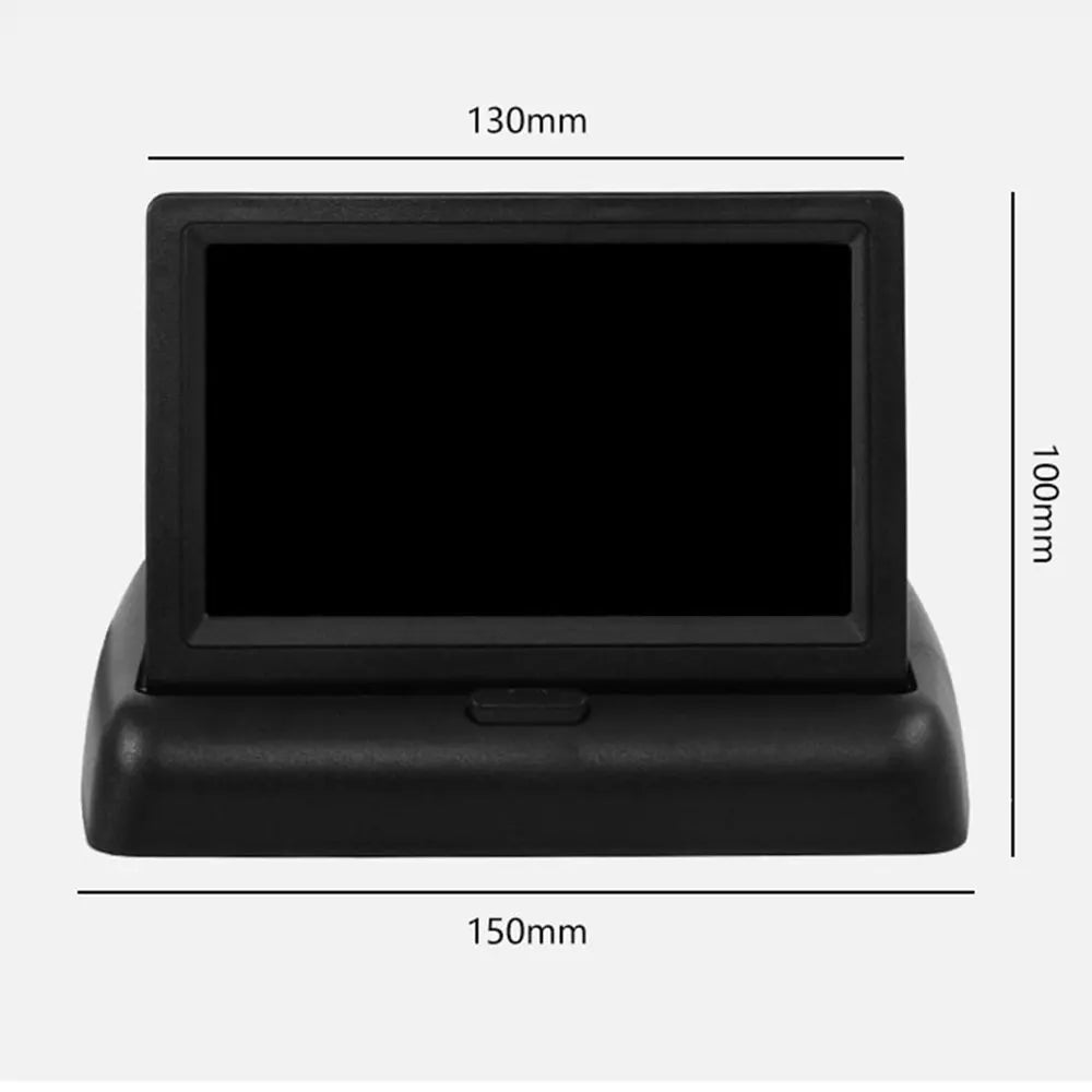4.3 TFT LCD HD Screen Folding Car Monitor with Rear View Camera  8 LED Backup for Vehicle Parking Easy Installation CM World