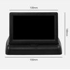 4.3 TFT LCD HD Screen Folding Car Monitor with Rear View Camera  8 LED Backup for Vehicle Parking Easy Installation CM World