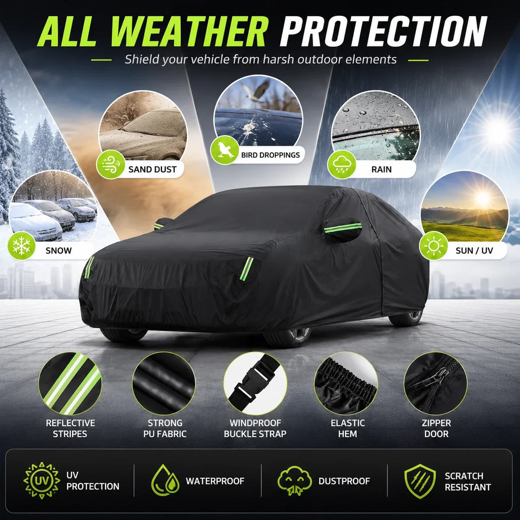 For TANK 500 Outdoor Full Car Cover With Zipper Snow Cover Sunshade Waterproof Dustproof Exterior Protection