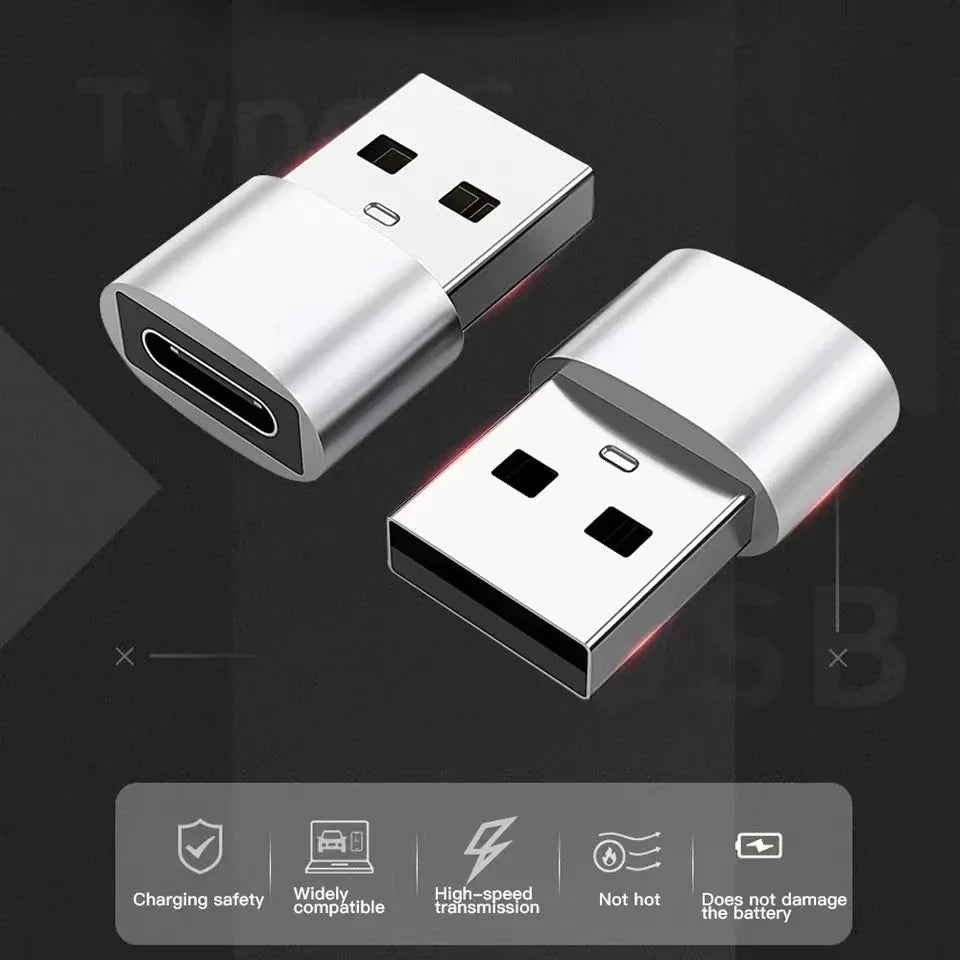 3-Pack USB to USB C Adapter, USB C Female to USB Male Super Fast Charging and OTG Converter Compatible with iPhone 15/14/13/12 P Car Mobile World