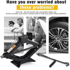 Car Jack 08T 1T 2T Portable Scissor Jack Hand Cranked Labor Saving For Tire Change Vehicle Repair Car SUV Van Lifting Tool CM World