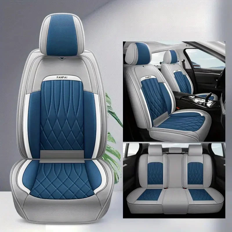 5-Seat Car Seat Cover Full Coverage Car Seat Cushion All-Season Faux  Car Seat Protector Auto Accessories CM World