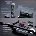 Vyvylabs Car Jump Starter Tire Inflator Vacuum Cleaner LED Emergency Light Portable Battery Booster 4-in-1 Roadside Rescue Tool