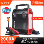 UTRAI 4 In 1 2000A Jump Starter Power Bank 16000mAh 150PSI Air Compressor Tire Pump Portable Charger Car Booster Starting Device CM World
