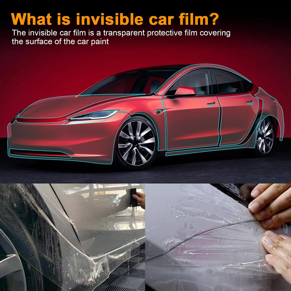 For Tesla Model 3 2017-2024 Door Edge Guard Clear TPU Paint Protection Film Anti Scratch 4PCS Front Rear Kit Invisible Shield Car Mobile World