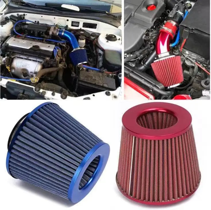76MM 3 Inch High Flow Cold Air Intake Filter Universal Induction Kit Car Accessories Vehicles Air Filters Sport Power Mesh Cone CM World